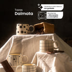 Cargue la imagen en el visor de la galería, Set de 4  Taza DALMATA SET Chefmaker de Cerámica Grabado 400ml