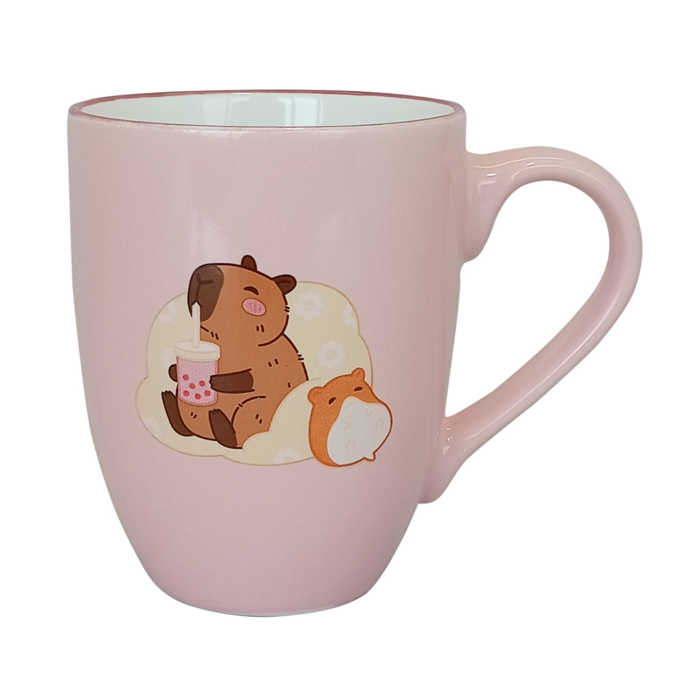 Set De 4 Taza CAPIBARA-SETRS Chefmaker de Cerámica Grabado 350ml Rosa