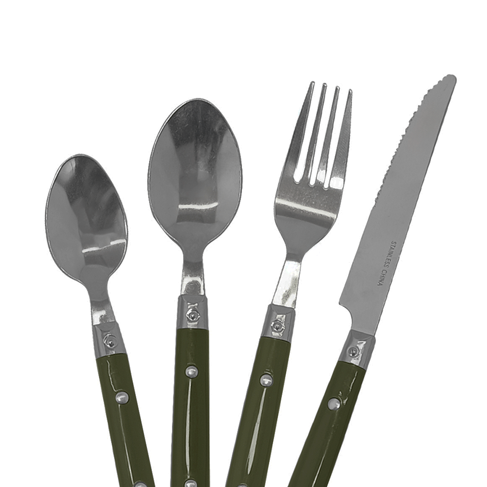 Juego de cubiertos Saori Chefmaker De Acero Inoxidable Con Mango de Plástico Para 4 personas - Chefmaker.com.mx