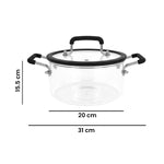 Cargue la imagen en el visor de la galería, Olla de Vidrio Borosilicato Chefmaker Alba 2.5 L con Tapa – Negro - Chefmaker.com.mx