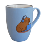 Cargue la imagen en el visor de la galería, Set De 4 Taza CAPIBARA - SETAZ Chefmaker de Cerámica Grabado 350ml Azul - Chefmaker.com.mx