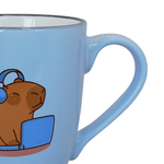 Cargue la imagen en el visor de la galería, Set De 4 Taza CAPIBARA - SETAZ Chefmaker de Cerámica Grabado 350ml Azul - Chefmaker.com.mx