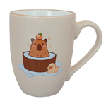 Cargue la imagen en el visor de la galería, Set De 4 Taza CAPIBARA - SETB Chefmaker de Cerámica Grabado 350ml Beige - Chefmaker.com.mx