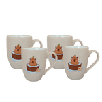 Cargue la imagen en el visor de la galería, Set De 4 Taza CAPIBARA - SETB Chefmaker de Cerámica Grabado 350ml Beige - Chefmaker.com.mx