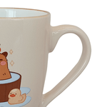 Cargue la imagen en el visor de la galería, Set De 4 Taza CAPIBARA - SETB Chefmaker de Cerámica Grabado 350ml Beige - Chefmaker.com.mx