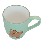 Cargue la imagen en el visor de la galería, Set De 4 Taza CAPIBARA - SETM Chefmaker de Cerámica Grabado 350ml Menta - Chefmaker.com.mx