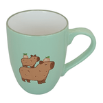 Cargue la imagen en el visor de la galería, Set De 4 Taza CAPIBARA - SETM Chefmaker de Cerámica Grabado 350ml Menta - Chefmaker.com.mx