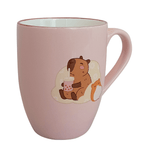 Cargue la imagen en el visor de la galería, Set De 4 Taza CAPIBARA - SETRS Chefmaker de Cerámica Grabado 350ml Rosa - Chefmaker.com.mx