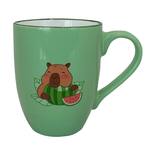 Cargue la imagen en el visor de la galería, Set De 4 Taza CAPIBARA - SETV Chefmaker de Cerámica Grabado 350ml Verde - Chefmaker.com.mx
