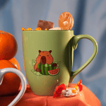 Cargue la imagen en el visor de la galería, Set De 4 Taza CAPIBARA - SETV Chefmaker de Cerámica Grabado 350ml Verde - Chefmaker.com.mx