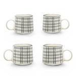 Cargue la imagen en el visor de la galería, Set de 4 Taza DALMATA DR - SET Chefmaker de Cerámica Grabado 400ml Rayas - Chefmaker.com.mx