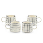 Cargue la imagen en el visor de la galería, Set de 4 Taza DALMATA DR - SET Chefmaker de Cerámica Grabado 400ml Rayas - Chefmaker.com.mx