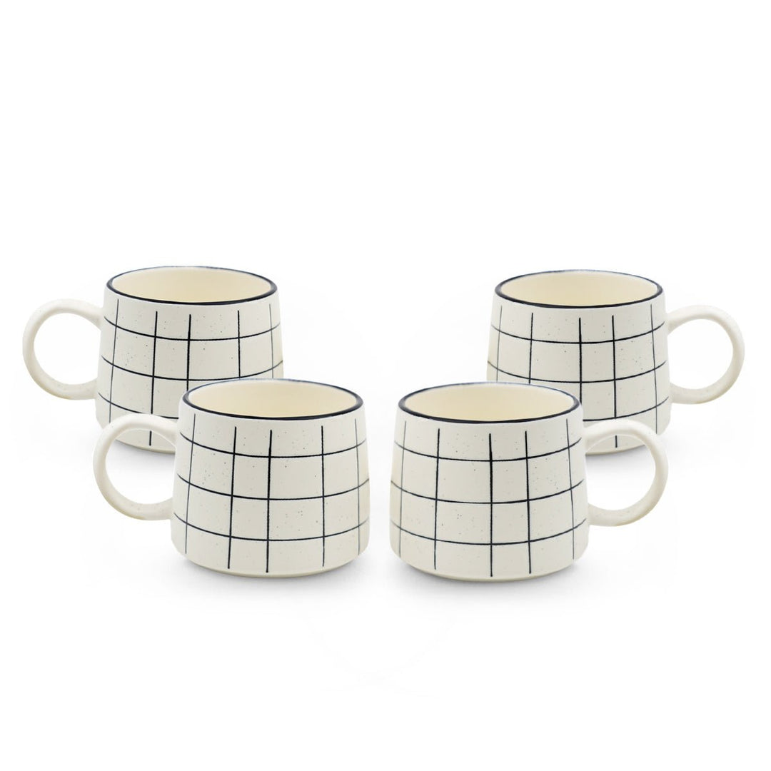 Set de 4 Taza DALMATA DR - SET Chefmaker de Cerámica Grabado 400ml Rayas - Chefmaker.com.mx