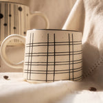 Cargue la imagen en el visor de la galería, Set de 4 Taza DALMATA DR - SET Chefmaker de Cerámica Grabado 400ml Rayas - Chefmaker.com.mx