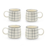 Cargue la imagen en el visor de la galería, Set de 4 Taza DALMATA DR - SET Chefmaker de Cerámica Grabado 400ml Rayas - Chefmaker.com.mx
