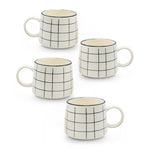 Cargue la imagen en el visor de la galería, Set de 4 Taza DALMATA DR - SET Chefmaker de Cerámica Grabado 400ml Rayas - Chefmaker.com.mx