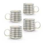 Cargue la imagen en el visor de la galería, Set de 4 Taza DALMATA DR - SET Chefmaker de Cerámica Grabado 400ml Rayas - Chefmaker.com.mx