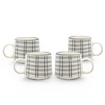 Cargue la imagen en el visor de la galería, Set de 4 Taza DALMATA DR - SET Chefmaker de Cerámica Grabado 400ml Rayas - Chefmaker.com.mx