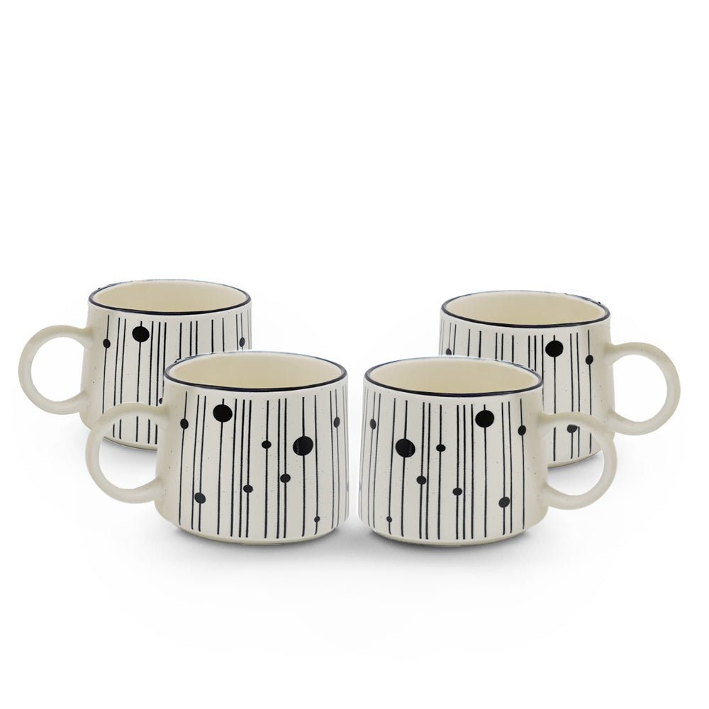 Set de 4 Taza DALMATA PR - SET Chefmaker de Cerámica Grabado 400ml - Chefmaker.com.mx