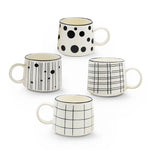 Cargue la imagen en el visor de la galería, Set de 4 Taza DALMATA SET Chefmaker de Cerámica Grabado 400ml - Chefmaker.com.mx