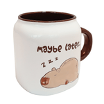 Cargue la imagen en el visor de la galería, Set De 4 Tazas Capibara Lux Chefmaker de Cerámica Grabado 428ml (Maybe) - Chefmaker.com.mx