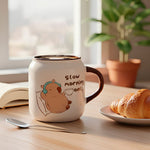 Cargue la imagen en el visor de la galería, Set De 4 Tazas Capibara Lux Chefmaker de Cerámica Grabado 428ml (Slow) - Chefmaker.com.mx