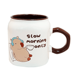 Cargue la imagen en el visor de la galería, Set De 4 Tazas Capibara Lux Chefmaker de Cerámica Grabado 428ml (Slow) - Chefmaker.com.mx