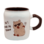 Cargue la imagen en el visor de la galería, Set De 4 Tazas Capibara Lux Chefmaker de Cerámica Grabado 428ml (Take) - Chefmaker.com.mx