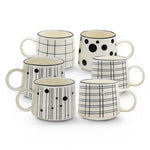 Cargue la imagen en el visor de la galería, Set de 6 Taza DALMATA SET Chefmaker de Cerámica Grabado 400ml - Chefmaker.com.mx