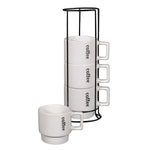 Cargue la imagen en el visor de la galería, Set Juego de 4 Tazas apilables con rack Fara - Chefmaker.com.mx