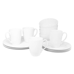 Cargue la imagen en el visor de la galería, Vajilla de Porcelana Quebec Chefmaker para 4 Personas 16 Piezas Color Blanco - Chefmaker.com.mx