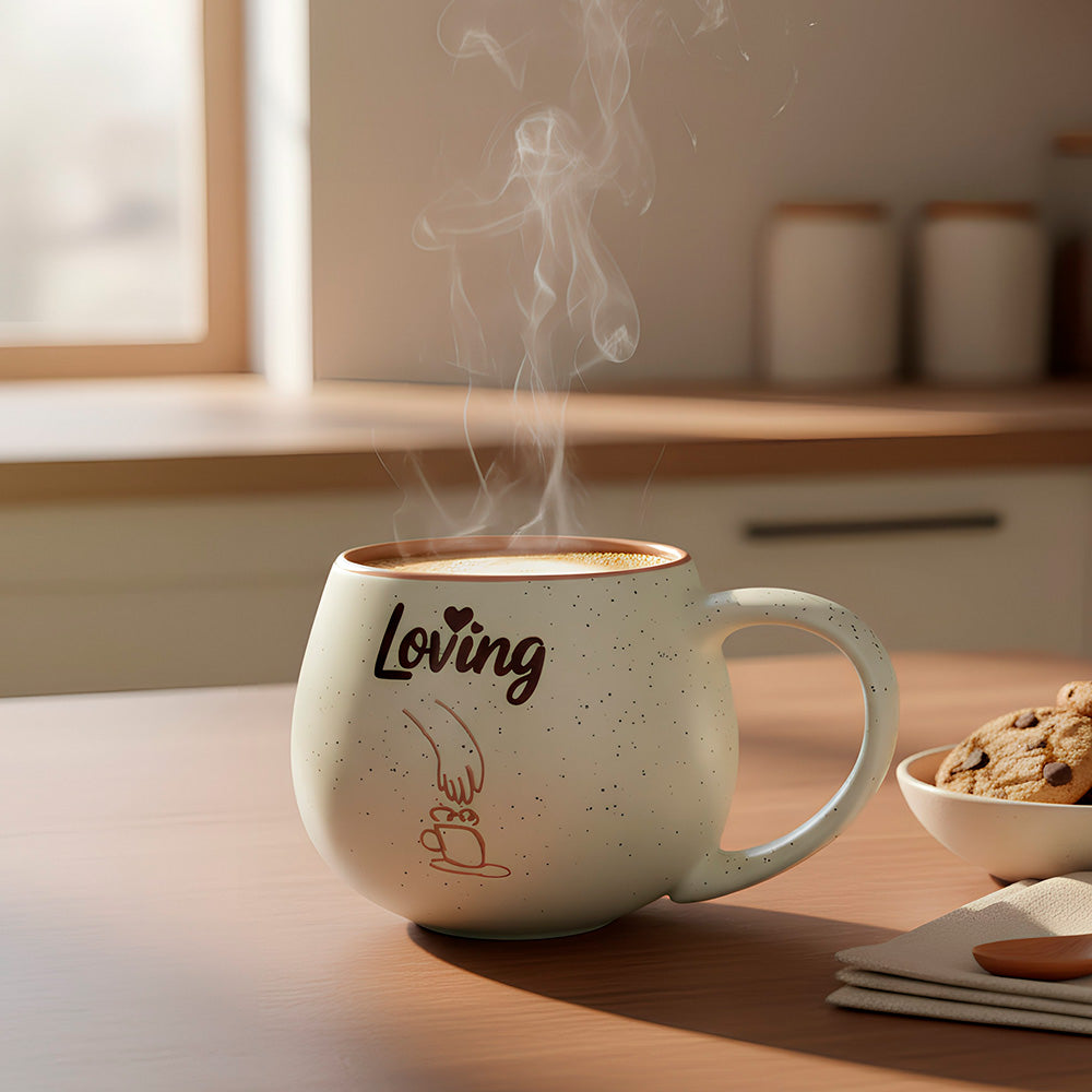 Set de 4 Tazas Loving-set Chefmaker De Cerámica Grabado de 500ml