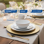 Cargue la imagen en el visor de la galería, Vajilla de Porcelana Quebec Chefmaker para 4 Personas 16 Piezas Color Blanco
