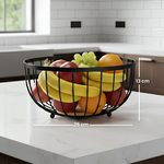 Cargue la imagen en el visor de la galería, Frutero de Metal Francia Chefmaker Cesta Para Frutas Minimalista Acero Inoxidable Con Base de Madera
