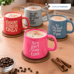 Cargue la imagen en el visor de la galería, Set 4 Tazas de Cerámica Chefmaker PUEBLA 300 ml New Bone con Frases