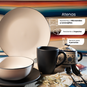 Vajilla de Cerámica Atenas Chefmaker Para 4 personas 16 piezas Color azul