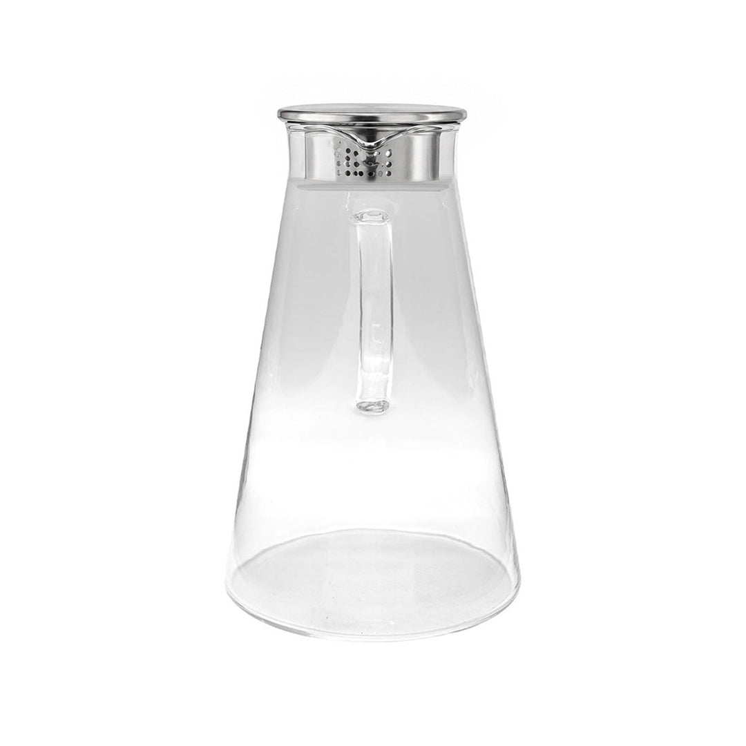 Jarra Vidrio Agua de 1.8L Vidrio de Borosilicato de Alta resistencia Con Tapa de Acero Inoxidable y Filtro - Chefmaker.com.mx