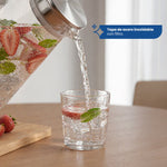 Cargue la imagen en el visor de la galería, Jarra Vidrio Agua de 1.8L Vidrio de Borosilicato de Alta resistencia Con Tapa de Acero Inoxidable y Filtro - Chefmaker.com.mx
