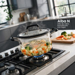Cargue la imagen en el visor de la galería, Olla de Vidrio Borosilicato Chefmaker Alba 2.5 L con Tapa – Negro - Chefmaker.com.mx