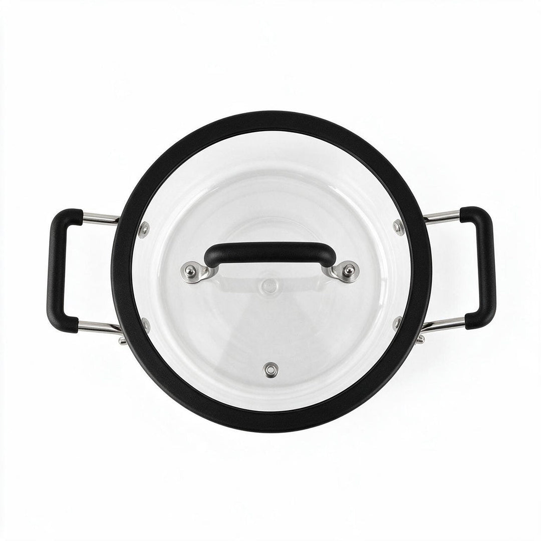 Olla de Vidrio Borosilicato Chefmaker Alba 2.5 L con Tapa – Negro - Chefmaker.com.mx
