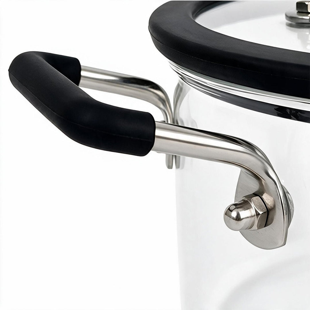 Olla de Vidrio Borosilicato Chefmaker Alba 2.5 L con Tapa – Negro - Chefmaker.com.mx