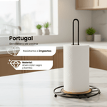 Cargue la imagen en el visor de la galería, Portarrollos de Cocina Portugal Chefmaker de Metal Color Negro Servitoallas Porta Toalla de Papel - Chefmaker.com.mx