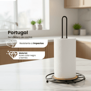 Portarrollos de Cocina Portugal Chefmaker de Metal Color Negro Servitoallas Porta Toalla de Papel - Chefmaker.com.mx