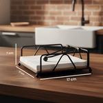 Cargue la imagen en el visor de la galería, Servilletero Para Mesa Sevilla Chefmaker Moderno de Acero con Bambú Para Cocina Porta Servilletas - Chefmaker.com.mx