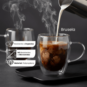 Set de 2 Tazas Brusela Chefmaker de Cristal Transparente 350ml - Chefmaker.com.mx