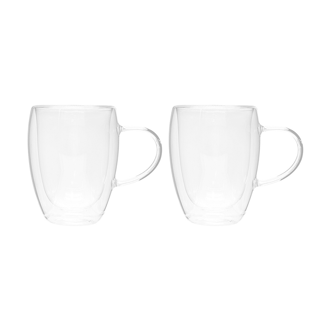 Set de 2 Tazas Brusela Chefmaker de Cristal Transparente 350ml - Chefmaker.com.mx