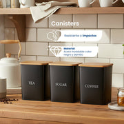 Set de 3 Contenedores Recipientes Canisters - set Para Cocina - Chefmaker.com.mx
