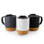 Cargue la imagen en el visor de la galería, Set de 3 CORK MUGS Chefmaker de Cerámica con Corcho 300ml y tapa - Chefmaker.com.mx
