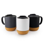 Set de 3 CORK MUGS Chefmaker de Cerámica con Corcho 300ml y tapa - Chefmaker.com.mx