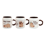 Cargue la imagen en el visor de la galería, Set De 3 Taza Capibara Lux Chefmaker de Cerámica Grabado 428ml - Chefmaker.com.mx
